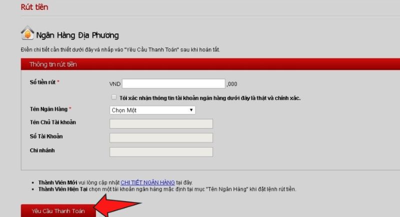 Hướng dẫn chi tiết về cách rút tiền từ tài khoản 12BET