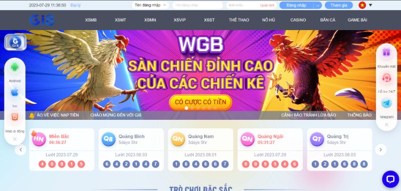 Mở tài khoản trên website chính thức của Gi88