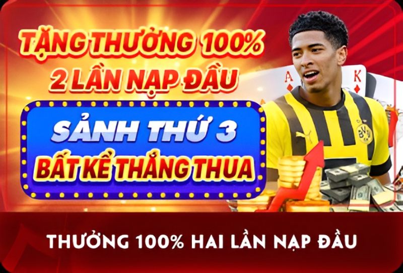 Thưởng 2 lần nạp đầu tại MU88 lên đến 100%